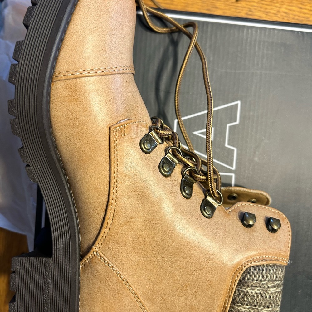 MIA tan laceup woman’s boots